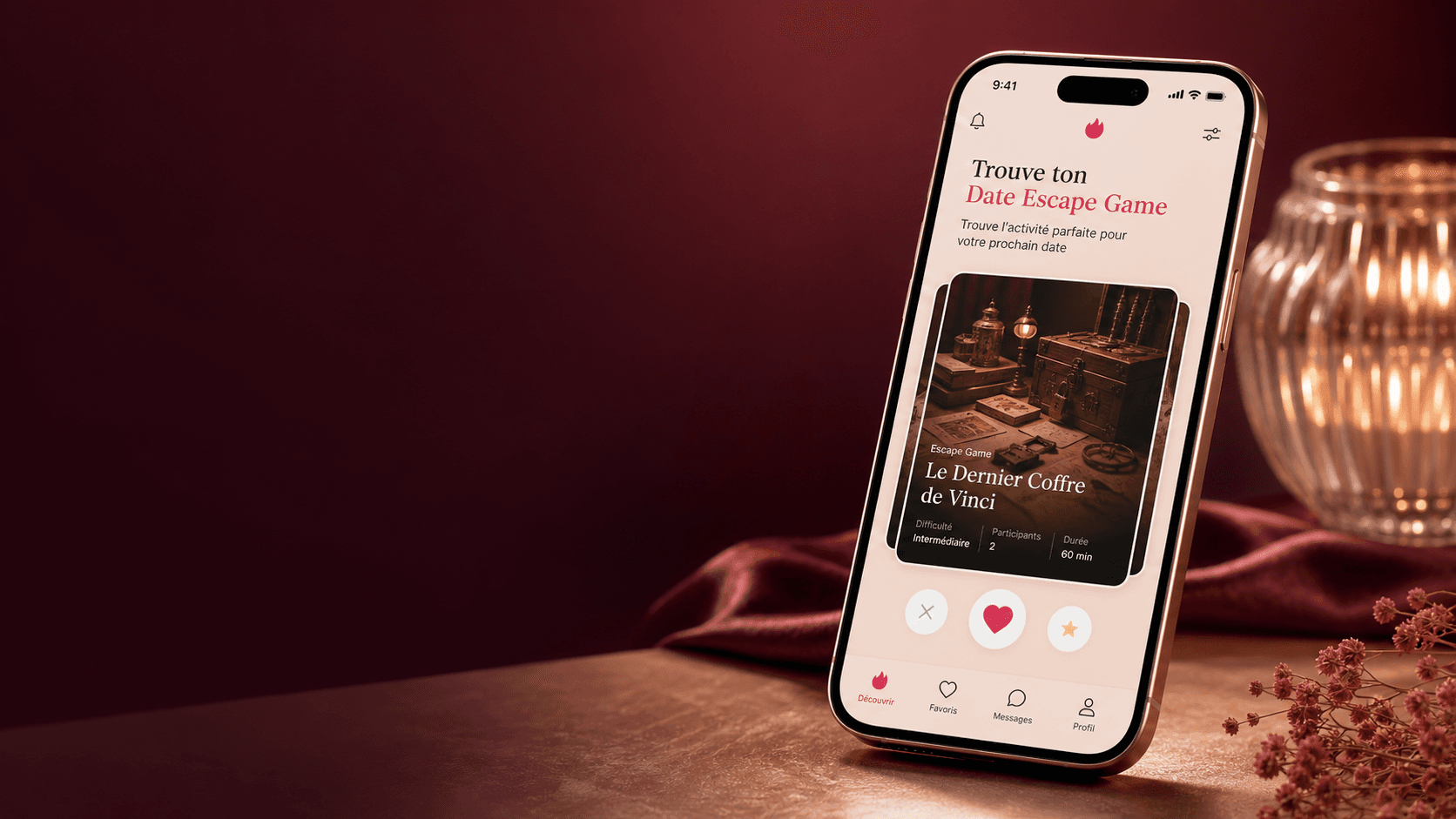 Aperçu de l’application YesDate sur iPhone
